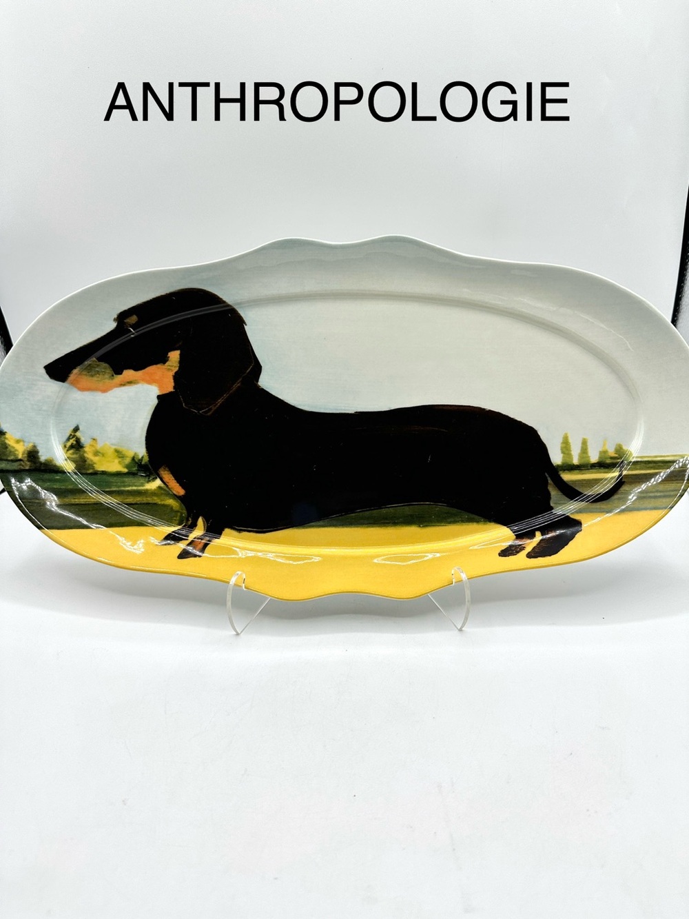 Anthropologie Dachshund Platter 17”. By Sally Muir NWT